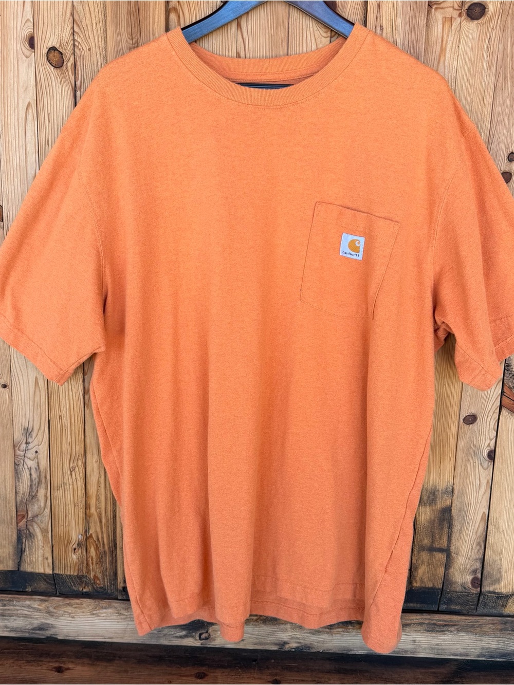 Carhartt T-Shirt Mens XL Pocket Short Sleeve Original Fit Light Orange